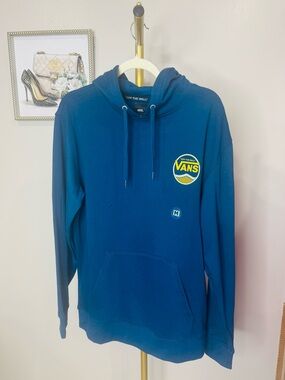 Vans Blue Crewneck Hoodie with Yellow Logo